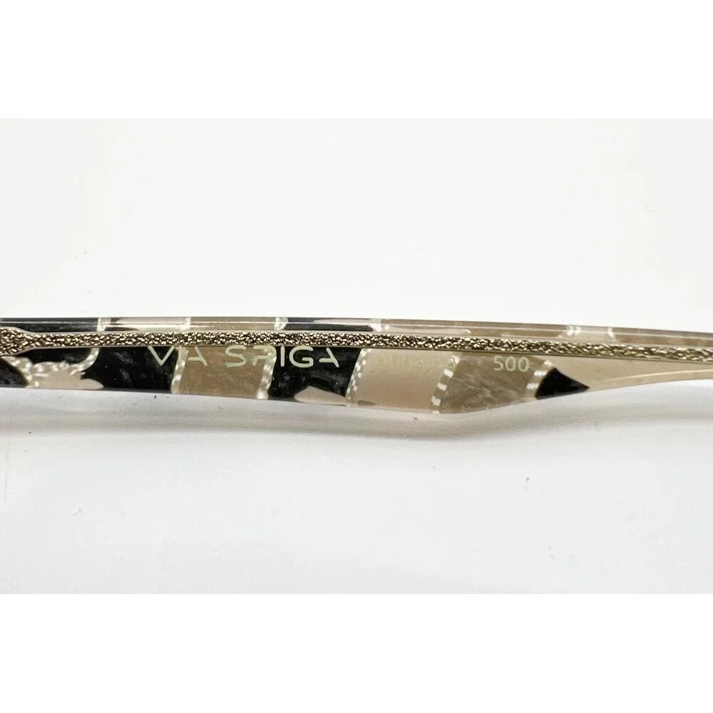 Via Spiga Eyeglasses Womens Black Annalisa 500 Patterned Arms 52-15-140